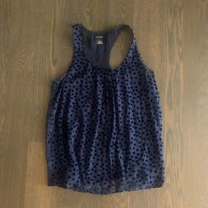 🛍 Club Monaco Navy Embellished Racerback Top